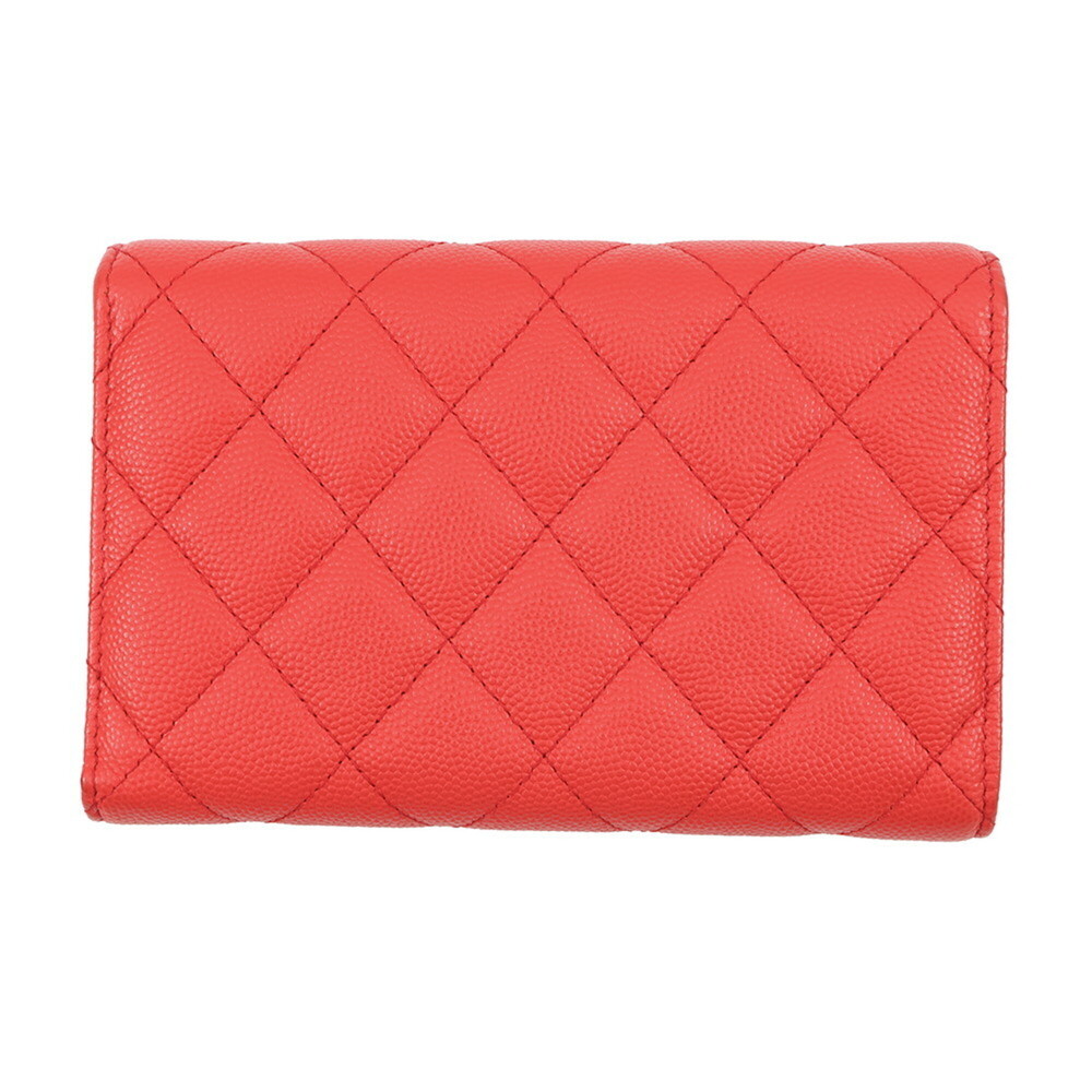 CHANEL Red Caviar Leather Logo Wallet - Picture 3 of 16